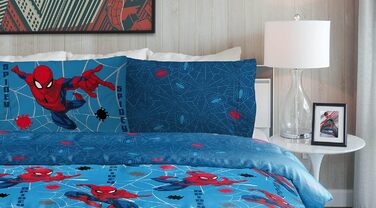 Комплект дитячої постільної білизни Jay Franco Marvel Spiderman Spidery Faces 100 бавовна односпальний розмір 135x200 см - підодія