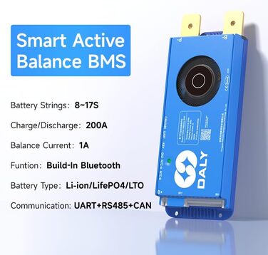 Інтегрований Bluetooth з RS485 CAN PCB Плата захисту акумулятора для літій-іонного акумулятора LiFePO4-LTO 200A 8S-17S BT, 200A 24V-60V 8S-17S