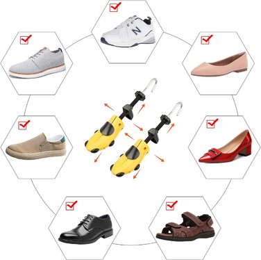 Розширювач для взуття чоловічий та жіночий двосторонній з пластику та металу Розширювач для взуття з пластику та металу Розширювач