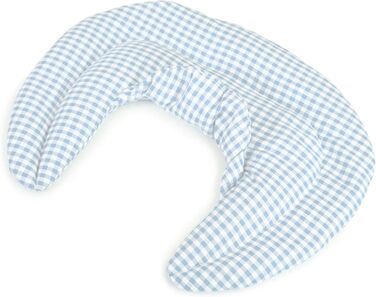 Подушка для шиї зі стійкою, органічна тканина, світло-блакитний та білий. Подушка з виноградних кісточок. Подушка для шиї/грілка - Дуже затишна грілка для шиї.