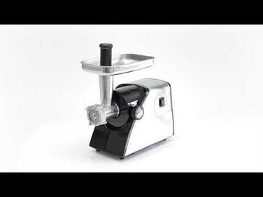 Електрична м'ясорубка Profi Cook PC-FW 1060, 1000 Вт, нержавіюча сталь, для м'яса, ковбас та кондитерських виробів, з насадками для ковбас, кеббе та 3 дисками з нержавіючої сталі