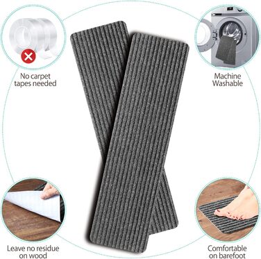Килимки для сходів ToStair, 76смx20см (15 шт. ) протиковзкі сходові накладки для дерев'яних сходів, килимок для захисту сходів в п