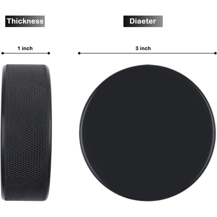 Хокейні шайби, 50 шт. , офіційний регламент, для тренувань та класичного тренінгу, діаметр 7,6 см, товщина 2,5 см, 170 г, чорні 7,6 см