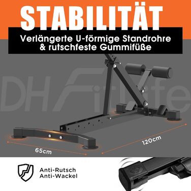 Тренажер для розгинання спини DH FitLife 5-в-1 для домашнього використання Тренажер для м&39язів живота та спини Лава для гіперекстензиї Складаний регульований римський стілець до 150 кг Багатофункціональна лава для згинань та лава для штанги