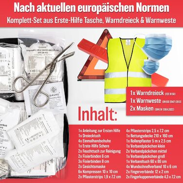 Аптечка 3 в 1 Car 2024 може бути використана і протестована по всій Європі (відповідає StVO) I Автомобільна комбінована сумка з по