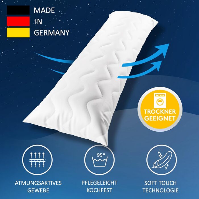 Комплект подушок для сну на боці 40x145 см, 2 шт. - Подушка для годування - Подушка для сну на боці 40x145 см для вагітних жінок та немовлят 40 x 145 см, 2 шт.