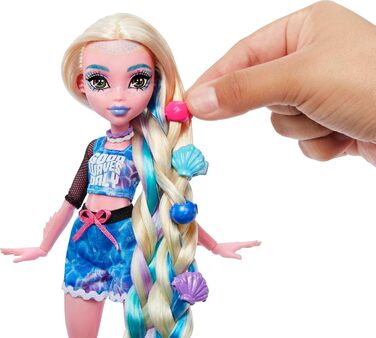 Лялька Monster High, набір для спа-дня Lagoona Blue з аксесуарами Wear and Share, такими як шпильки для волосся, крейда для волосся та татуювання (HKY69)