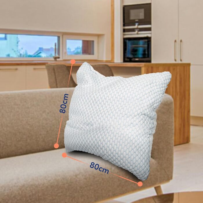 Подушка для шиї, подушка для голови 80x80 - Ергономічна подушка для сну з піни з ефектом пам&39яті, подушка для підтримки шиї, подушка для сну на боці з чохлом, комфортна подушка для дорослих, м&39яка 80 x 80 см