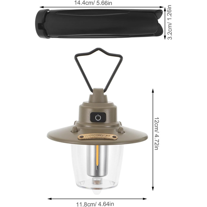 Акумуляторний кемпінговий ліхтар Alasum з USB Type-C, вінтажний світлодіодний ліхтар з 3 режимами світла, портативний наметовий світильник для аварійного освітлення на вулиці та риболовлі