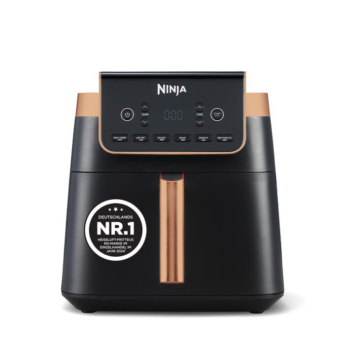 Аерофритюрниця Ninja MAX PRO, 6,2 л, без олії, чорний/мідний