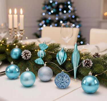 Набір синіх ялинкових кульок 24 шт ilauke