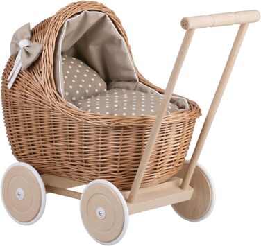 Плетені коляски для ляльок з постільною білизною ідеальна ідея для подарунка плетені коляски для ляльок красива іграшка з лози пле