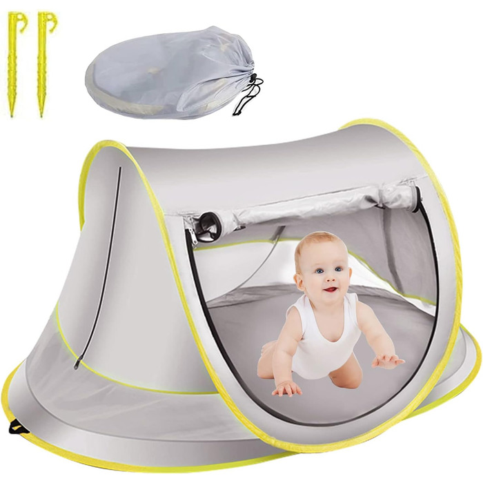 Розкладний пляжний намет, дитячий пляжний намет з басейном, портативний дитячий пляжний намет із захистом від ультрафіолету, дитячий намет із сонцезахисним тентом та сумкою для зберігання, водонепроникний кемпінговий намет із тентом від сонця для пікніків