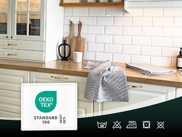 Набір ZOLLNER з 4 бавовняних чайних рушників розміром 50x70 см - добре поглинаючі та міцні кухонні рушники сірого кольору - можна