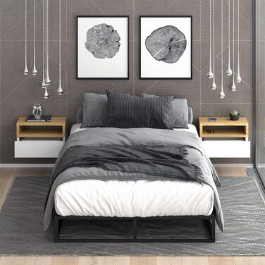 Тумба приліжкова Vicco Urbano, дуб золотистий/білий, 45 x 28 см Коричнева одномісна