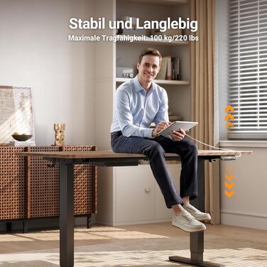 Рама столу Claiks з 2-моторним регулюванням висоти, електрична рама столу з USB-портом та кабельним лотком, рама столу з 4 налаштуваннями пам&39яті та 4 колесами, вантажопідйомність 100 кг, чорний колір