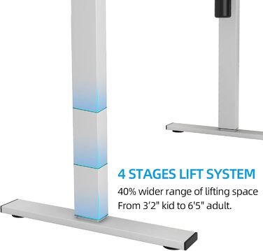 Електричний стіл Soges з регулюванням висоти та функцією пам&39яті для чотирьох індивідуальних варіантів висоти, перевірено TV, міцний сталевий каркас для офісу та дому, 60 x 140 см, тик