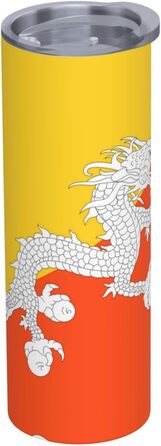 Кухоль з прямою трубочкою, дизайн прапор Королівства Бутан, дорожній кухоль з принтом, підходить для кемпінгу, офісу та дому, 590 мл