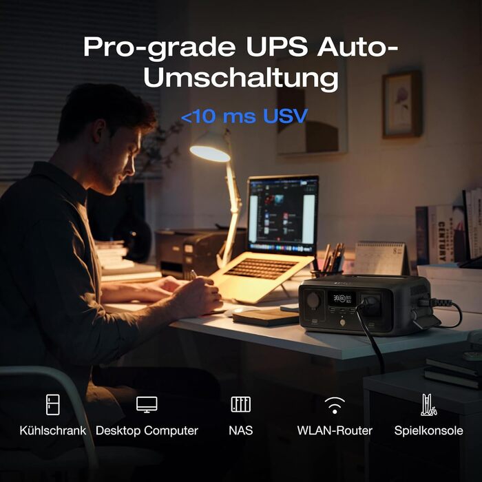 Портативна електростанція ECOFLOW River 3 (ДБЖ 10 мс), акумулятор LFP 245 Втгод, потужність до 600 Вт, ДБЖ &lt10 мс, на 30 компактніший сонячний генератор для використання на свіжому повітрі, в кемпінгу, фургонах (відновлений) ДБЖ RIVER 3