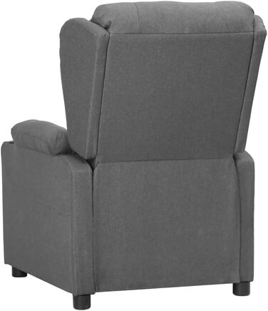 Крісло-реклайнер, регульоване крісло з 2 підставками для чашок, крісло для телевізора з функцією відкидання, м&39яке крісло-реклайнер, світло-сіра тканина