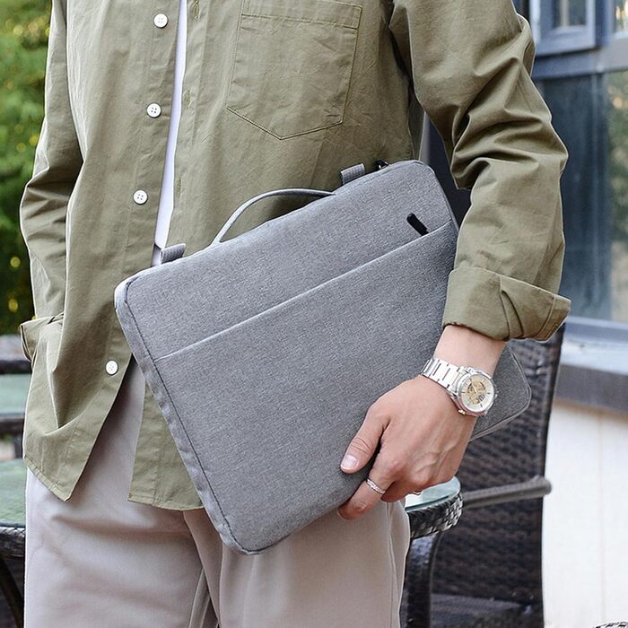 Сумка на плече для ноутбука 12 14 16 дюймів Водонепроникна сумка для ноутбука Міцний і легкий месенджер 14 сірий