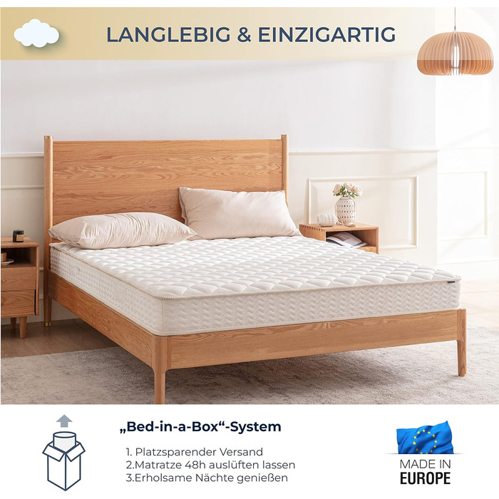 Двосторонній матрац 160x200 см, висота 18 см Гнучка жорсткість (H3 та H2), піна Сертифікований Oeko-Tex рулонний матрац, дихаючий 160x200x18 см