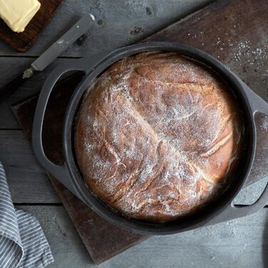 Кокотниця з кришкою - чавунна каструля-жаровня для запіканки індукційна - 24 см кругла, 4 л - сіра. 24 см сіра