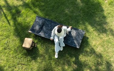 Надлегке розкладне похідне ліжко 190x70 см з алюмінію, компактне кемпінгове ліжко, легке в установці, міцне кемпінгове ліжко для наметів, походів на свіжому повітрі, подорожей, пляжу - камуфляжно-чорне