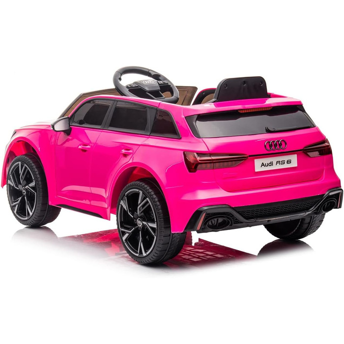Дитячий автомобіль - електромобіль Audi RS6 - ліцензійний - акумулятор 12V7AH та 2 двигуни - 2.4Ghz MP3 шкіра Єва (рожевий)