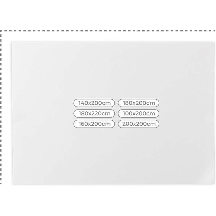 Бавовняне простирадло на резинці (2 шт., без гумки) 100x200 см - Простирадла, плоске простирадло без гумки, біла бавовняна тканина, стійка до кипіння, із сертифікатом Oeko-Tex, 100 x 200 см, біле, 2 шт. 100x200 см