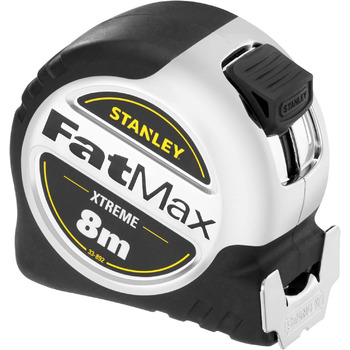 Рулетка Stanley FatMax PRO Blade Armor 0-33-892 (довжина 8 м, ширина 32 мм, клас точності II, з фіксатором та захисним екраном з майлару, автоматичним поверненням, ударостійкий корпус, кліпса для ременя) 8 м