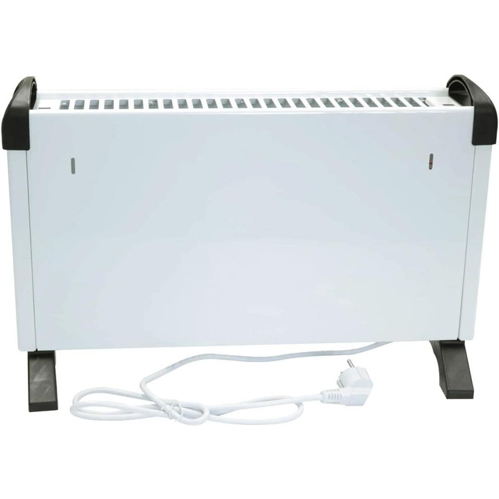 Електричний обігрівач з 3 режимами нагріву, регульованим термостатом, портативний обігрівач, 750/1250/2000 Вт, білий/чорний, ручки для перенесення, Д x Ш x В 52,5 x 20 x 34,5 см