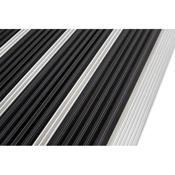 Алюмінієвий килимок для дверей PANA (39x60 см) Вуличний килимок для дверей Килимок для бруду Вуличний килимок для дверей зі вставками з голчастого фетру Килимок для підлоги Колір Чорний 39 x 60 см Чорний