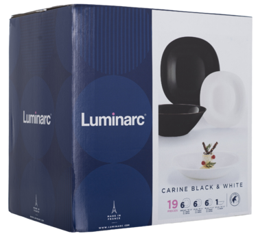 Сервіз столовий Luminarc Carine White&Black, 18 предметів (6988982)