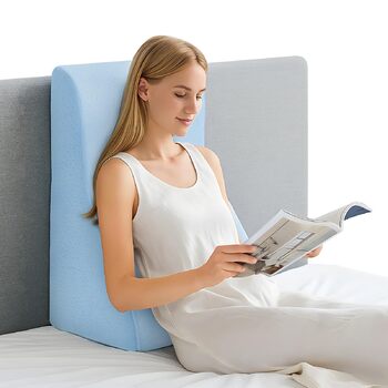 Подушка для читання для спини ліжка та дивана ергономічна клиноподібна подушка як опора для спини для читання, перегляду телевізора та відпочинку (синя)