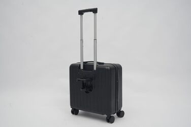 Маленька валіза з кодовим замком, оснащена портом зарядки USB, 18-дюймова дорожня валіза з відділенням для ноутбука (чорна)