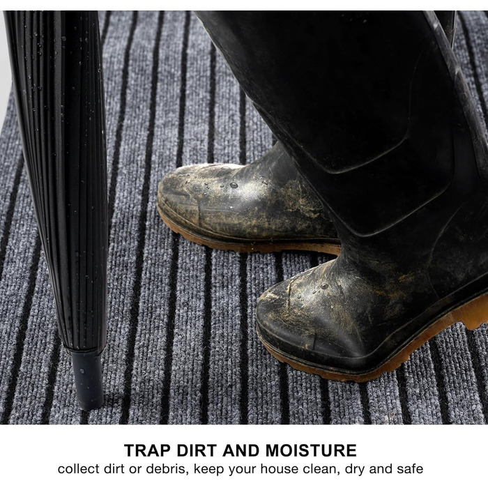 Доріжка з гумовою основою, нековзна, для внутрішнього та зовнішнього використання, для коридорів, нестандартні розміри, для вхідних зон, балконів, патіо, кухонь, гаражів, сходів, пралень