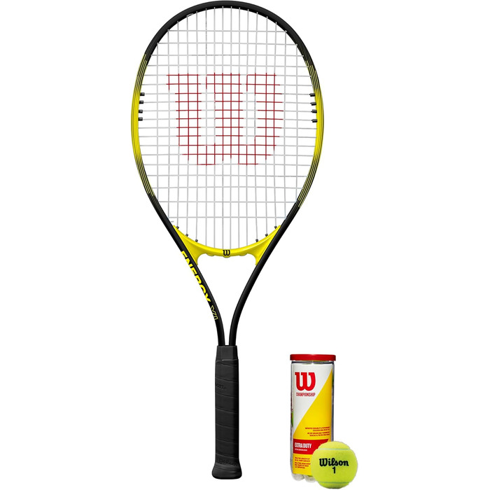 Тенісна ракетка Wilson Energy XL 27.5" 2025 чорно-жовта 290 г 112" V-Matrix + Stop Shock найпотужніша для початківців AirLite алюміній XL sweet spot офіційний Wilson USA оригінал