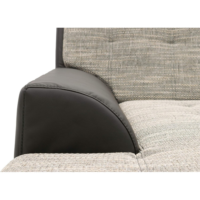 Колекція кутовий диван Treviso, L-подібний диван зі штучної шкіри та тканої тканини, кутовий диван, диван, м&39який кутовий модуль, 267 x 178 x 83 см (Ш x Г x В), сірий/чорний, шезлонг з лівим бортом, чорно-сірий