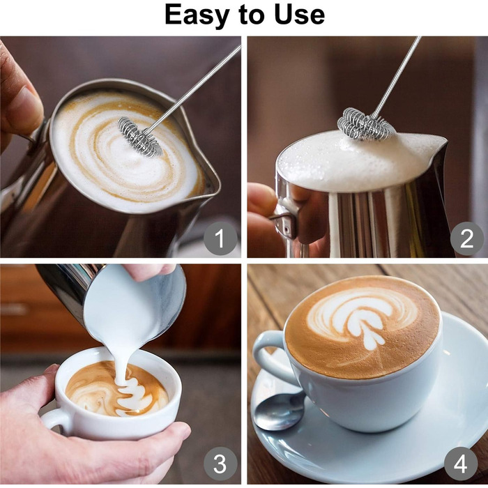 Електричний спінювач молока, що перезаряджається, USB і міні-ручний блендер з подвійним віночком, блендер з нержавіючої сталі для