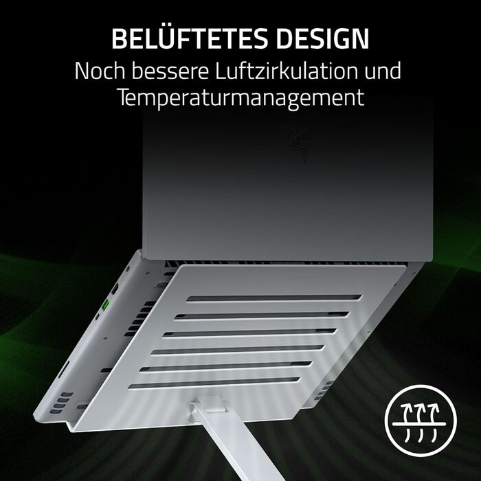 Підставка для ноутбука Razer - Регульована алюмінієва підставка для ноутбуків до 18 дюймів (регулювання висоти та нахилу, міцна конструкція, вентильований дизайн) Mercury - Біла