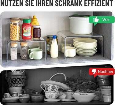 Прозора стійка для спецій, 4 кухонні органайзери, штабелювані органайзери для кухонних шаф, міні-декоративна полиця, кухонний органайзер для спецій, полиця на кухонній стільниці, сходи для спецій, органайзер для туалетного столика, набір з 4 шт.