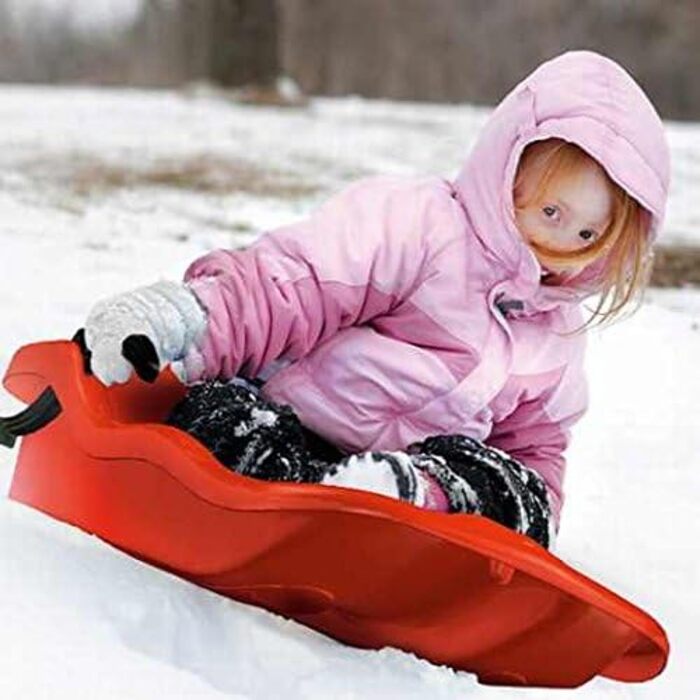 Невідомий Боб Санки Санки Snow Glider Гальма Гальма Санки пластикові Тягнучий трос 3 кольори (Червоний)