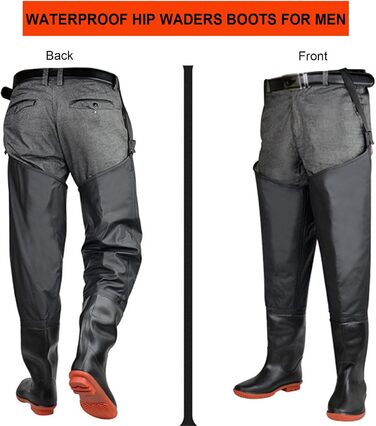 Чоловічі потовщені теплі вейдерси, заввишки 80 см, для риболовлі, полювання, активного відпочинку, розмір 38 EU, чорні