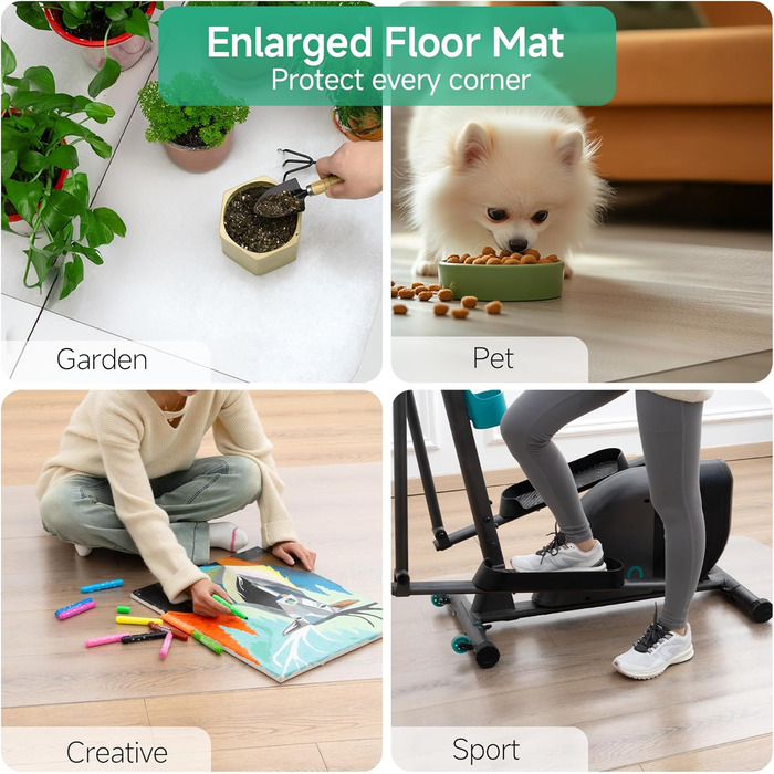 Прозорий захисний килимок для підлоги NATRKE, розмір 122x92 см, килимок для офісного стільця, килимок для обертового стільця, килимок для робочого стільця для твердих підлог, килимок для паркетної підлоги, килимок з ПВХ для ламінованих та паркетних підлог