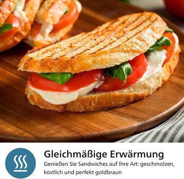 Бутербродниця Philips серії 5000, 750 Вт, паніні, вафлі, сендвіч-панелі, чорний/сріблястий (HD2350/80)