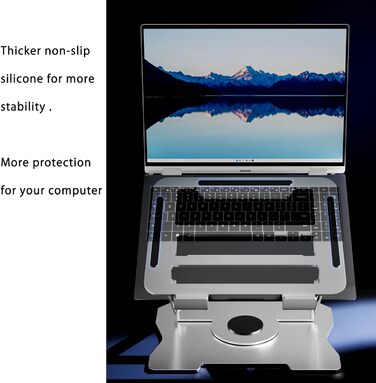 Підставка для ноутбука, металева, складана, портативна, з регульованим кутом нахилу та вентиляційними отворами, сумісна з ноутбуками до 17 дюймів