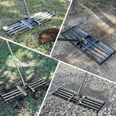 Гребінь для вирівнювання газону, 76x25 см, з регульованою ручкою 185 см. Ідеально підходить для саду, подвір'я та гольф-поля Легко вирівнює поверхні з ґрунту, піску та глини.