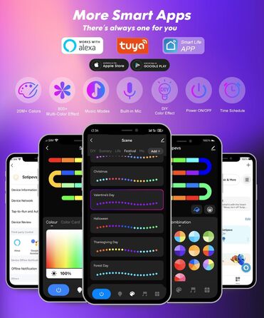 Світлодіодний торшер Вітальня, WiFi RGB торшер з можливістю затемнення працює з Alexa, 155-сантиметровий світлодіодний торшер з додатком, режим зроби сам, 16 мільйонів кольорів, 44 сюжетних режимів, музичні режими та функція хронометражу Прикраса спальні
