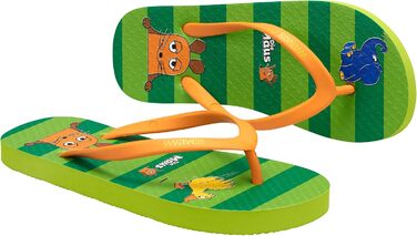 Дитячі шльопанці, сандалі-шльопанці &quotМишка &quotТри друзі&quot&quot, пляжне взуття для літа, відпочинку, піщано-пляжний мотив, капці для купання для дівчаток та хлопчиків, розмір 30-34 (31,5 EU). &quotТри друзі&quot